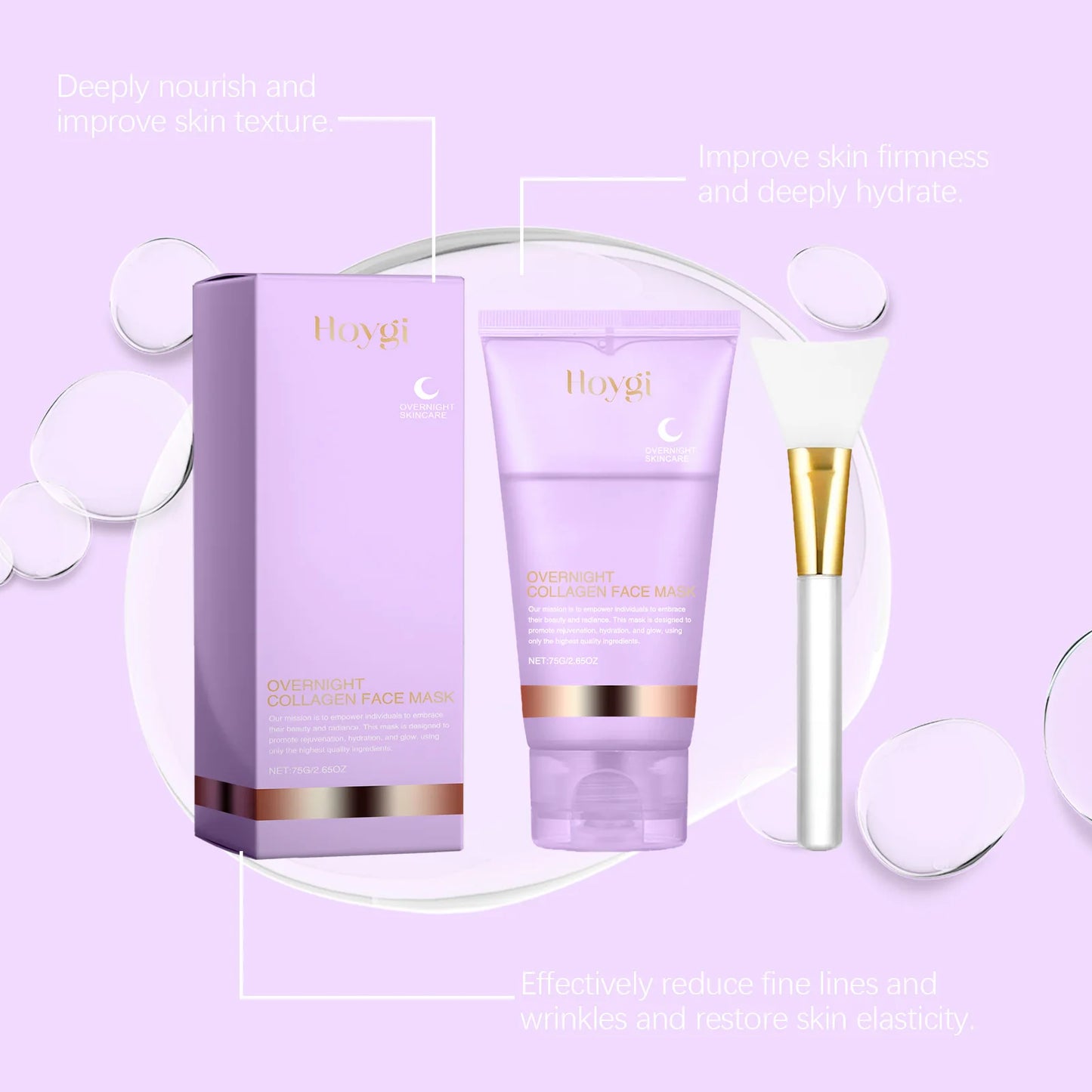 Collagen Overnight Wrapping Mask Fade Fine Lines Firming Deep Hydrating Replenishment Shrink Pores Brightening Korean Skin Care