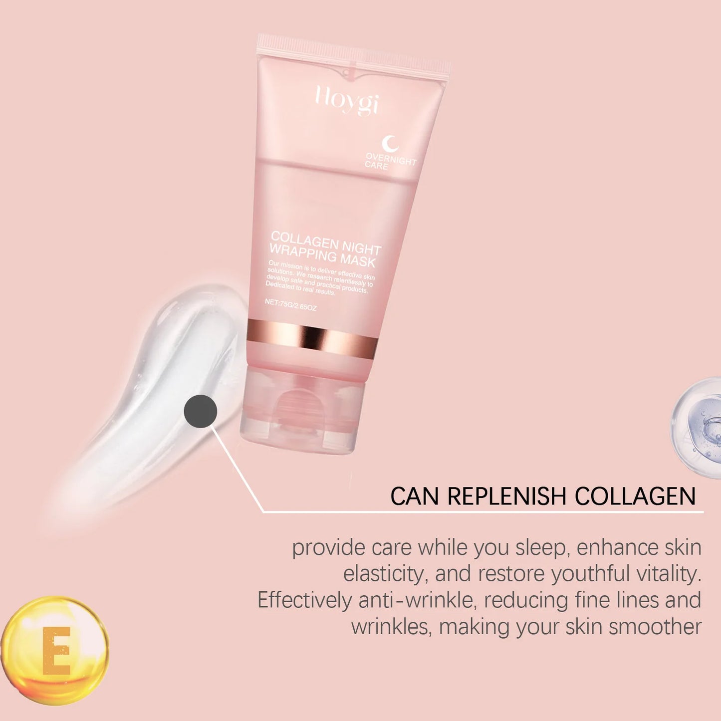 Collagen Overnight Wrapping Mask Fade Fine Lines Firming Deep Hydrating Replenishment Shrink Pores Brightening Korean Skin Care