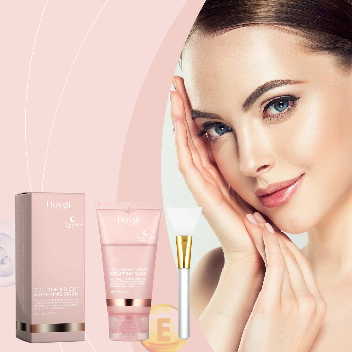 Collagen Overnight Wrapping Mask Fade Fine Lines Firming Deep Hydrating Replenishment Shrink Pores Brightening Korean Skin Care