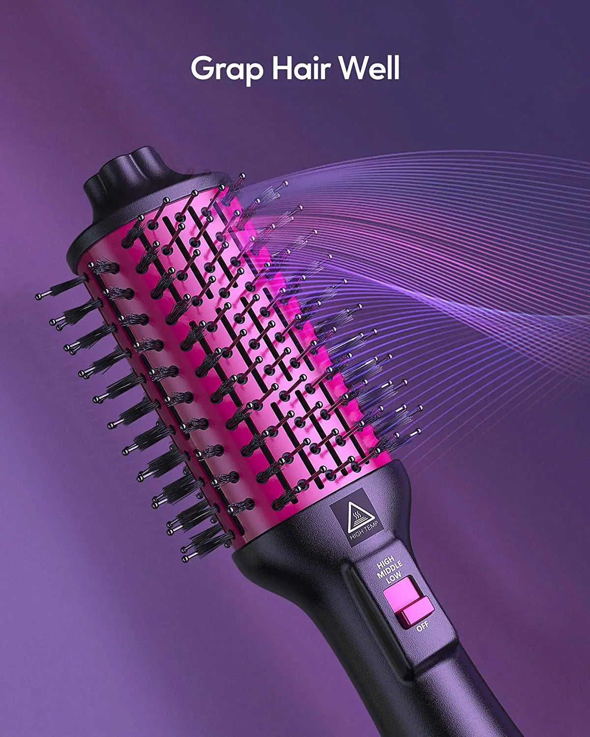 KIPOZI Hot Air Brush 4 in 1 Hot Air Comb Reduces Frizz Static Electricity Hair Dryer Blow Dryer Brush Create Voluminous Curls