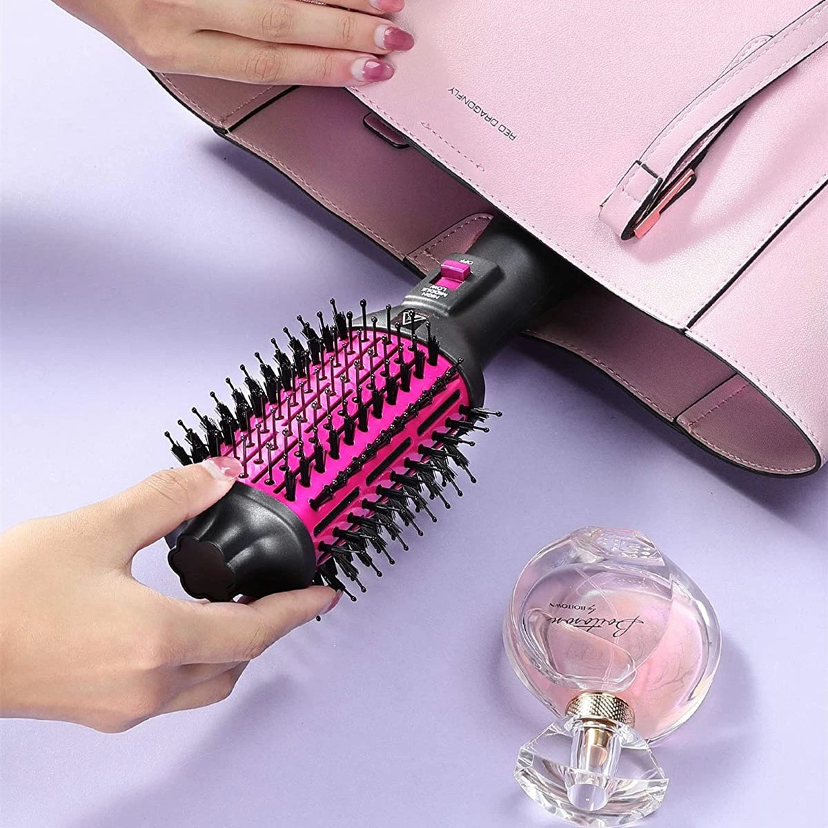 KIPOZI Hot Air Brush 4 in 1 Hot Air Comb Reduces Frizz Static Electricity Hair Dryer Blow Dryer Brush Create Voluminous Curls