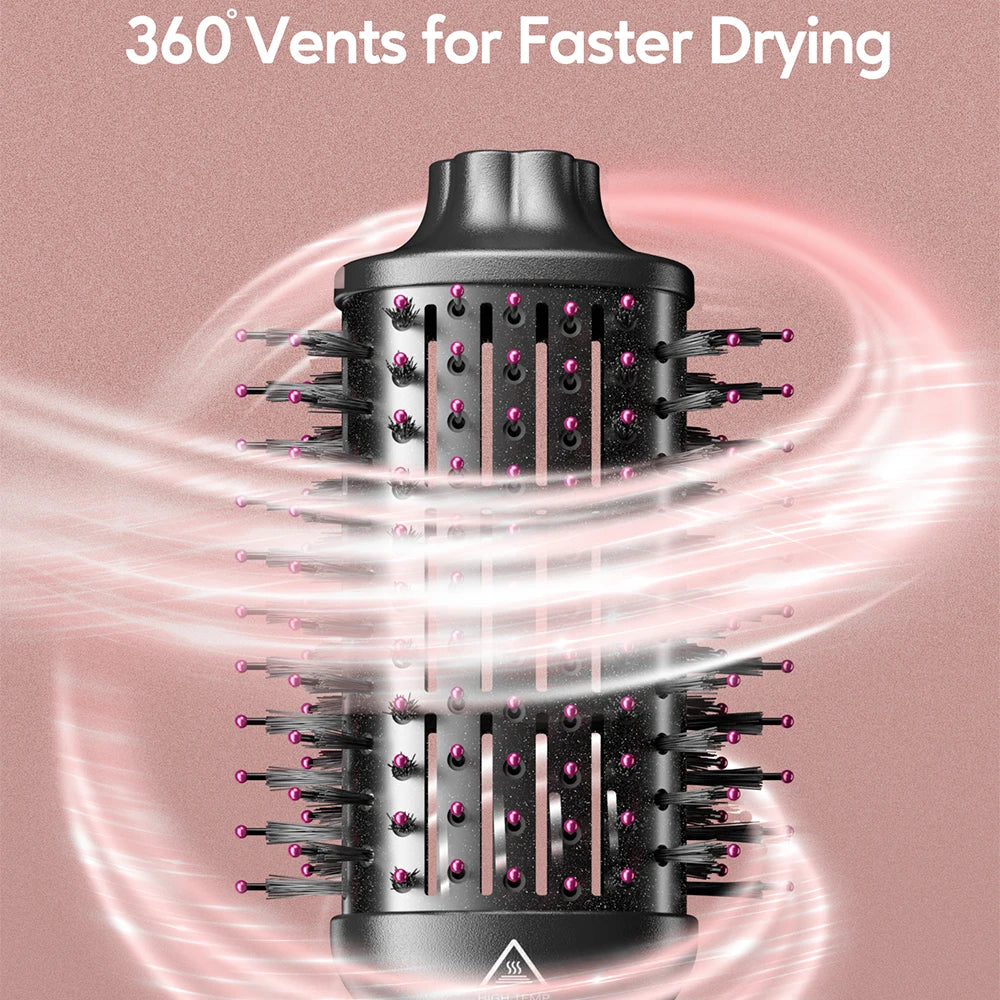 KIPOZI Hot Air Brush 4 in 1 Hot Air Comb Reduces Frizz Static Electricity Hair Dryer Blow Dryer Brush Create Voluminous Curls