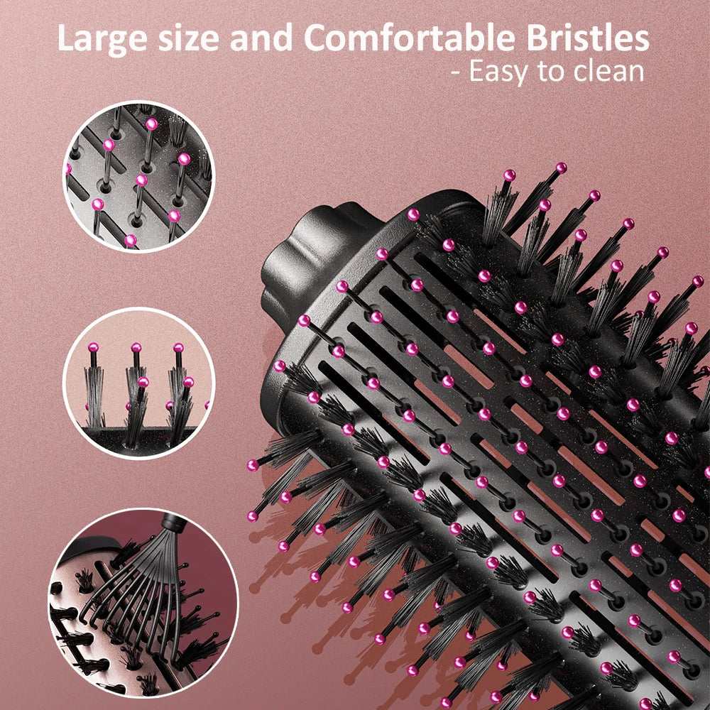 KIPOZI Hot Air Brush 4 in 1 Hot Air Comb Reduces Frizz Static Electricity Hair Dryer Blow Dryer Brush Create Voluminous Curls